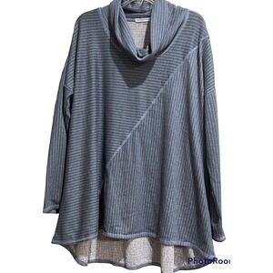 Notations Women 1X Cowl Neck Top High Low 3 quarter length sleeve Lightweight